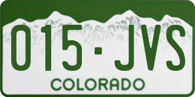 CO license plate 015JVS