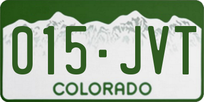 CO license plate 015JVT