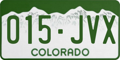CO license plate 015JVX