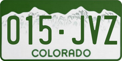 CO license plate 015JVZ