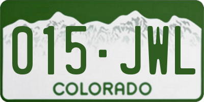 CO license plate 015JWL