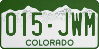CO license plate 015JWM