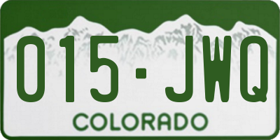 CO license plate 015JWQ