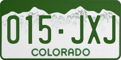 CO license plate 015JXJ