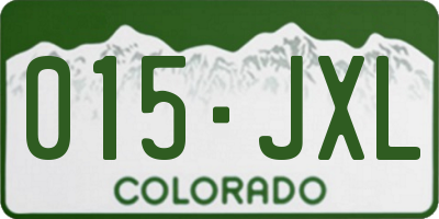 CO license plate 015JXL