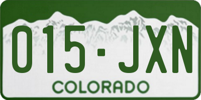 CO license plate 015JXN