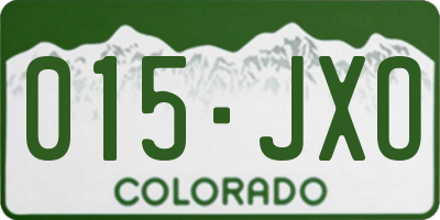 CO license plate 015JXO