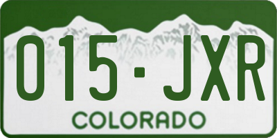 CO license plate 015JXR