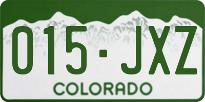 CO license plate 015JXZ