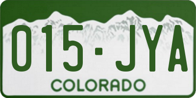 CO license plate 015JYA