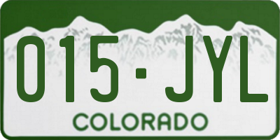 CO license plate 015JYL