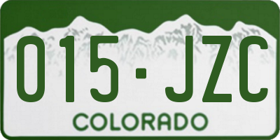 CO license plate 015JZC