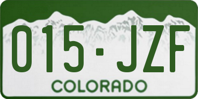 CO license plate 015JZF