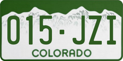 CO license plate 015JZI