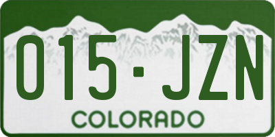 CO license plate 015JZN