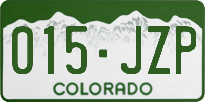 CO license plate 015JZP