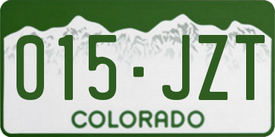 CO license plate 015JZT