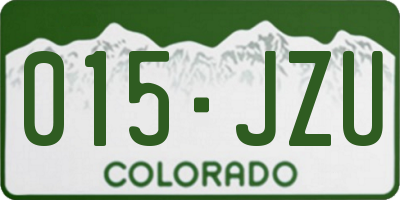 CO license plate 015JZU