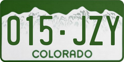 CO license plate 015JZY