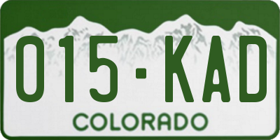 CO license plate 015KAD
