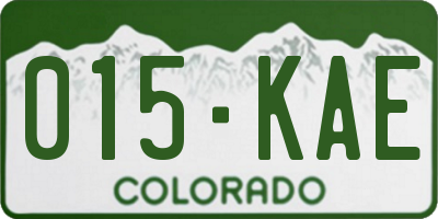 CO license plate 015KAE