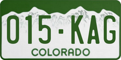 CO license plate 015KAG