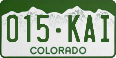 CO license plate 015KAI