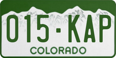 CO license plate 015KAP