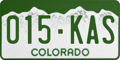 CO license plate 015KAS