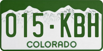 CO license plate 015KBH