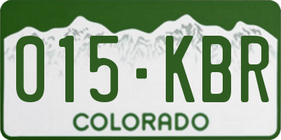 CO license plate 015KBR