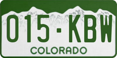 CO license plate 015KBW