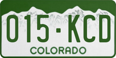 CO license plate 015KCD