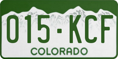CO license plate 015KCF