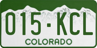 CO license plate 015KCL