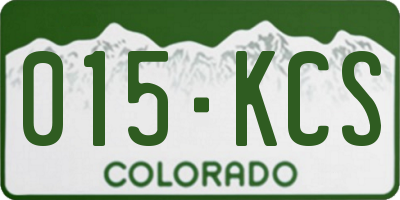 CO license plate 015KCS