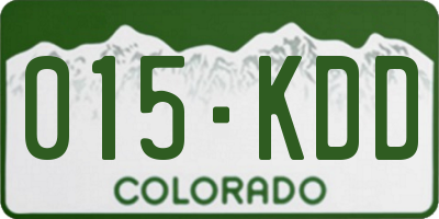 CO license plate 015KDD