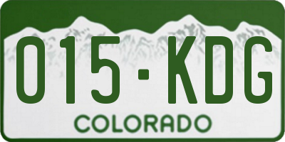 CO license plate 015KDG