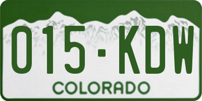 CO license plate 015KDW