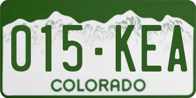 CO license plate 015KEA