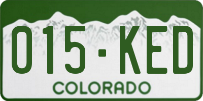 CO license plate 015KED