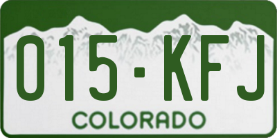 CO license plate 015KFJ