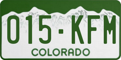 CO license plate 015KFM