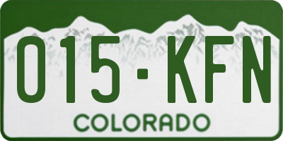 CO license plate 015KFN