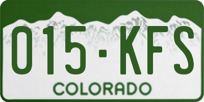 CO license plate 015KFS