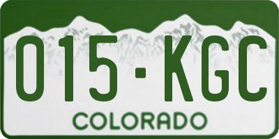 CO license plate 015KGC