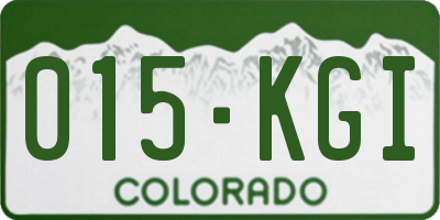 CO license plate 015KGI