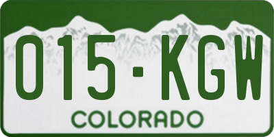 CO license plate 015KGW