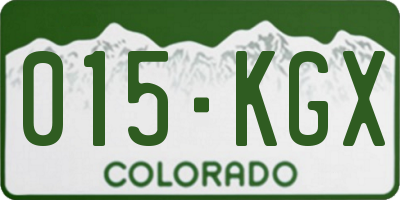 CO license plate 015KGX
