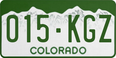 CO license plate 015KGZ